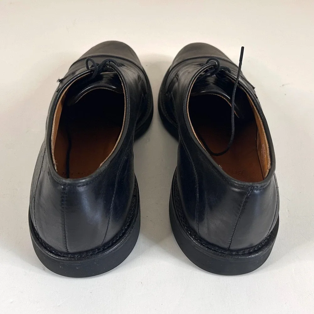 Allen Edmonds 11 B Bergland Cap Toe Derby Shoes Black Leather with Box Mens